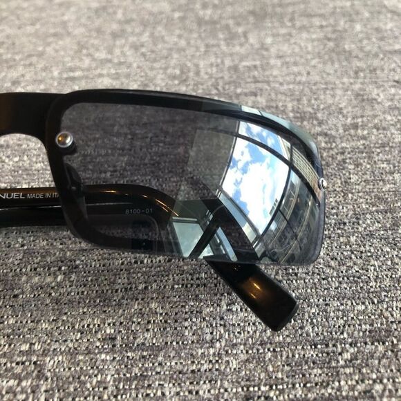 EMANUEL Black Skinny Rectangular Sunglasses - Picture 4 of 6